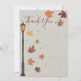 落ち葉とライト サンキューカード