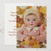 落ち葉と小さな袖 | ゴールデンオータム 招待状 (正面/裏面)