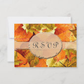 落ち葉と彩色のウェディング　招待状に返事を 出欠カード (裏面)