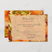 落ち葉と彩色のウェディング　招待状に返事を 出欠カード (正面/裏面)
