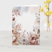 落ち葉と花のニュートラルな土系カラー カード (黄色い花)