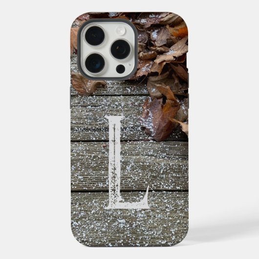 落ち葉と雪のiPhone / iPadケース iPhoneケース (裏面)