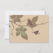 落ち葉と鳥の結婚式返信カード 出欠カード (裏面)