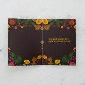 落ち葉どんぐり実りハッピー フレンズギビング カード (内部)