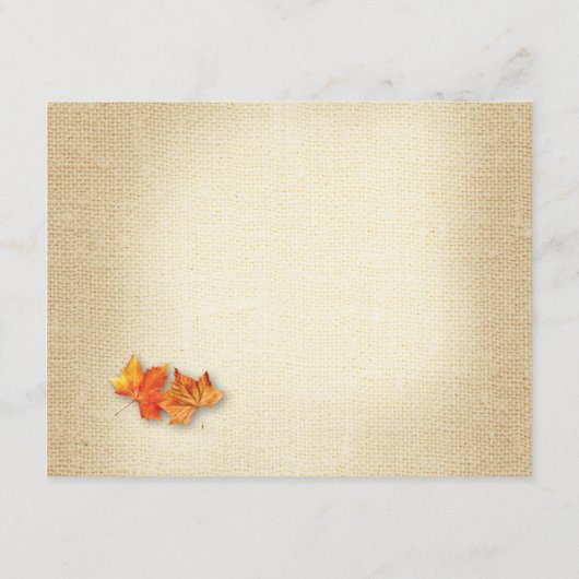 落ち葉のきらきら ライト バルコニー 結婚式 案内状 (裏面)