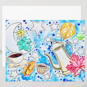 落ち葉のアートとコーヒー (正面/裏面)