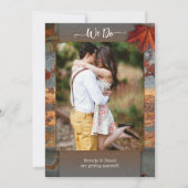 落ち葉のインダストリアル ウェディング フォト 招待状 (正面)