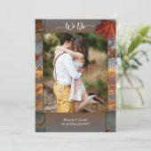 落ち葉のインダストリアル ウェディング フォト 招待状 (スタンド正面)