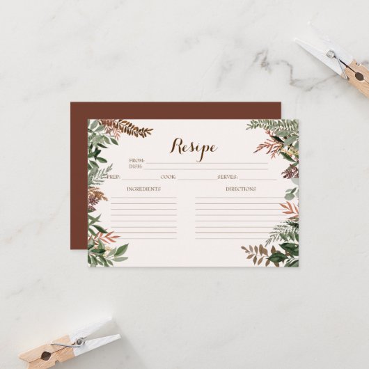 落ち葉のウェディングシャワー レシピカード (正面/裏面インサイチュ)