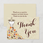 落ち葉のウェディングドレス　サンキューカード サンキューカード (正面/裏面)