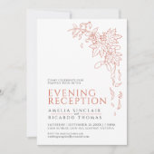 落ち葉のウェディングレセプション オレンジ色 白 招待状 (正面)