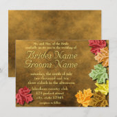 落ち葉のウェディング招待状 招待状 (正面/裏面)