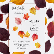 落ち葉のウェディング招待状