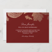 落ち葉のウェディング フラワーガール 招待状 (裏面)