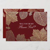 落ち葉のウェディング　フラワーガール　招待状 招待状 (正面/裏面)