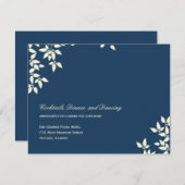 落ち葉のウェディング 受付カード (ネイビー) エンクロージャーカード (正面/裏面)