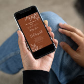 落ち葉のエレガントな秋の結婚式 招待状