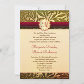 落ち葉のエレガントな結婚式のモノグラム招待状 招待状 (裏面)