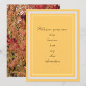 落ち葉のカラフルなデザインの招待状 招待状 (正面/裏面)