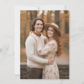 落ち葉のクラシカルな水彩画がおしゃれなウェディング セーブザデート (裏面)