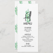 落ち葉のグリーンウェディング ホリデイメニューカード シーズンカード (正面/裏面)