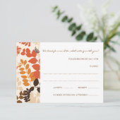 落ち葉のコラージュ・RSVPカード ウェディング 出欠カード (スタンド正面)