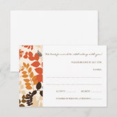 落ち葉のコラージュ・RSVPカード・結婚式 出欠カード (正面/裏面)