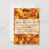 落ち葉のテクスチャー付き結婚式招待状 招待状 (正面)