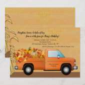 落ち葉のトラック 秋の招待状 招待状 (正面/裏面)