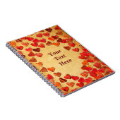 落ち葉のハートが古い紙に ノートブック (右側)