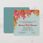 落ち葉のビジネス ランチ会の招待状 招待状 (正面/裏面)