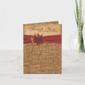 落ち葉のフォックスバーラップ写真サンクスカード サンキューカード (正面)