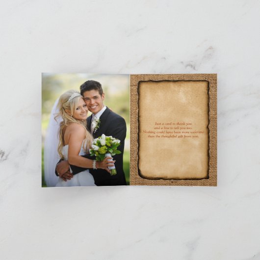 落ち葉のフォックスバーリャップ写真感謝カード サンキューカード (内部)