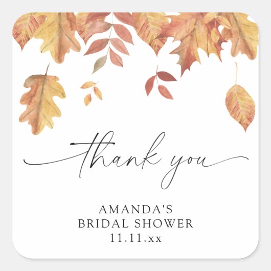 落ち葉のブライズシャワー スクエアシール (正面)