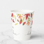 落ち葉のブライダルシャワー 紙コップ (右)