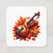 落ち葉のベッドのバイオリン スクエア名刺 (裏面)