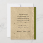 落ち葉のマップルリーフの偽の手作り紙の招待状 招待状 (裏面)