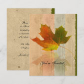 落ち葉のマップルリーフの偽の手作り紙の招待状 招待状 (正面/裏面)