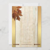 落ち葉のランタン ライト ゴールド ウェディング 招待状 (裏面)