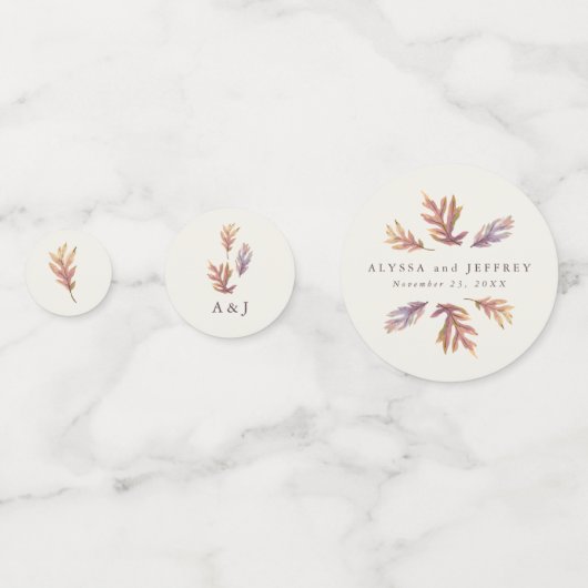 落ち葉のリハーサルディナーの装飾 コンフェッティ (正面)