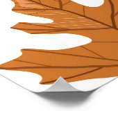 落ち葉のヴィンテージシームレスパターン（白背景） ポスター (角)