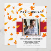 落ち葉の写真招待状 招待状 (正面/裏面)