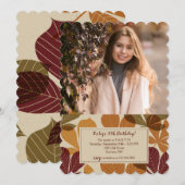 落ち葉の写真2 招待状 (正面/裏面)