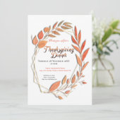 落ち葉の境界幾何学フレーム感謝祭 招待状 (スタンド正面)