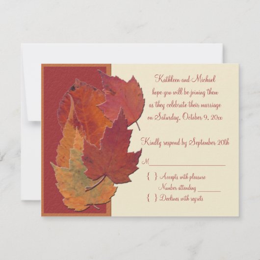 落ち葉の季節のお知らせ　出欠確認カード 出欠カード (裏面)