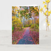 落ち葉の季節のグリーティングカード カード (黄色い花)