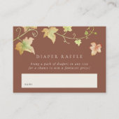 落ち葉の季節の秋の葉のシャワーおむつくじ引き エンクロージャーカード (正面)