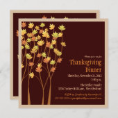 落ち葉の感謝祭招待状 招待状 (正面/裏面)