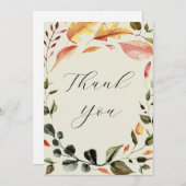 落ち葉の感謝 サンキューカード (正面/裏面)