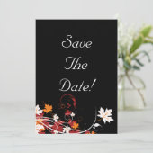 落ち葉の抽象的な結婚式の招待状「Save The Date」 招待状 (スタンド正面)